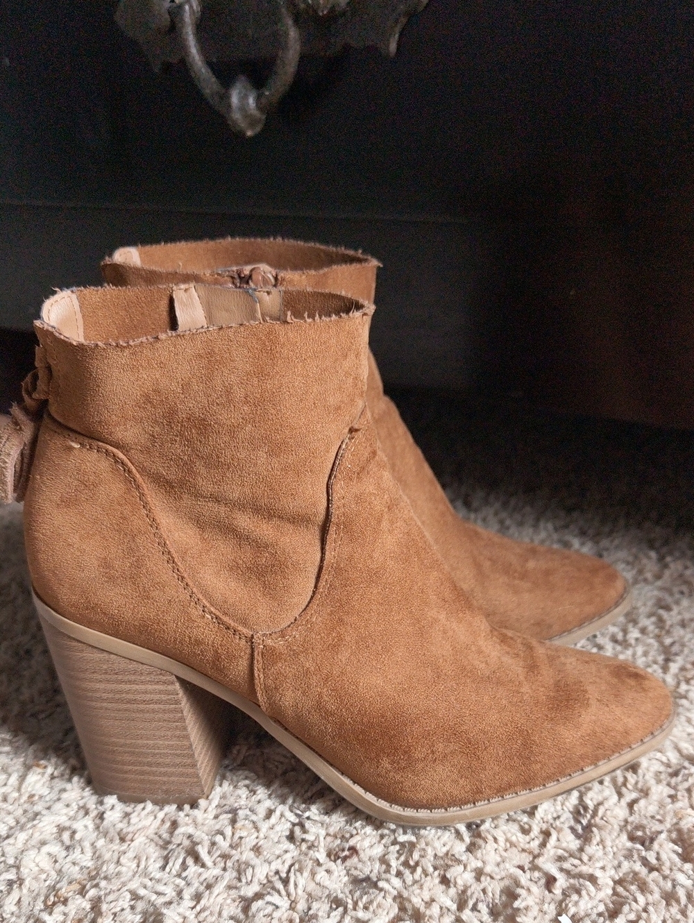 Universal Thread Cognac Faux Suede Booties Size 7